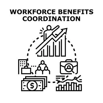 Workforce benefits coordination streamlines human resources management. Optim Stock Illustration