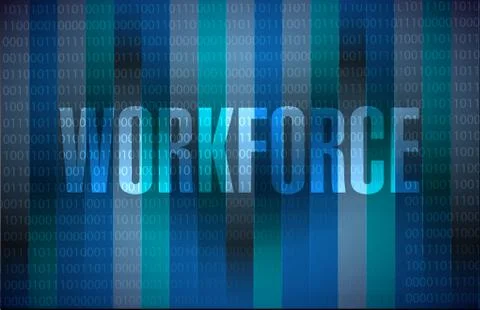 Workforce binary sign concept Stock Illustration