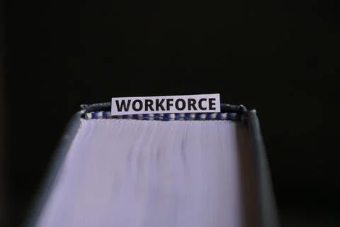 Workforce Book Tab Symbolizing Human Resources Team Performance and Busines.. Foto stock