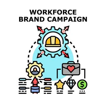 Workforce brand campaign developing business strategy for employee engagement Stock Illustration