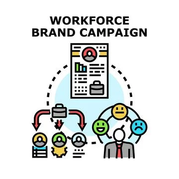 Workforce brand campaign developing employee experience strategy Stockillustratie