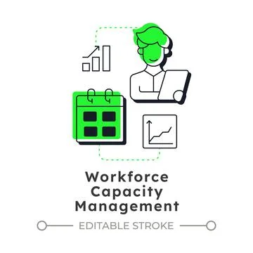 Workforce capacity management modern linear concept icon Stock Illustration