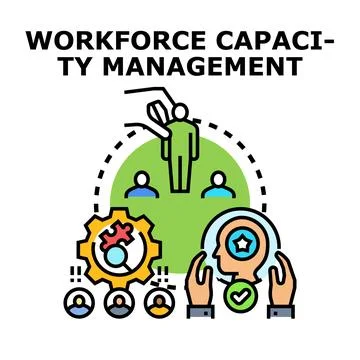 Workforce capacity management planning and organization concept Stock Illustration