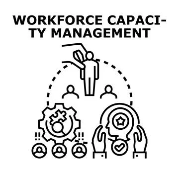 Workforce capacity management planning and organization concept Stock Illustration