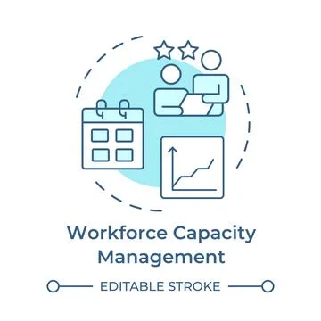 Workforce capacity management soft blue concept icon Stock Illustration