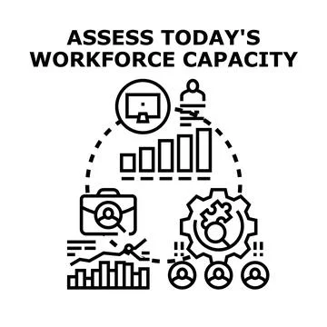 Workforce capacity planning and human resources assessment Stock Illustration