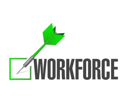 Workforce check dart sign concept 스톡 일러스트