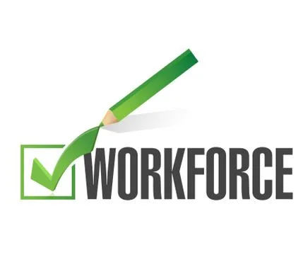 Workforce checklist sign concept illustration Illustrazione stock