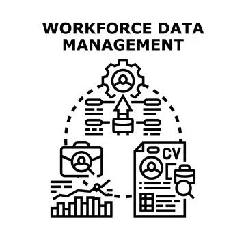 Workforce data management concept icon illustration Stock Illustration