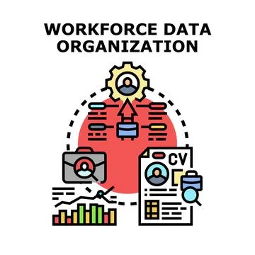 Workforce data organization and human resources management イラスト素材