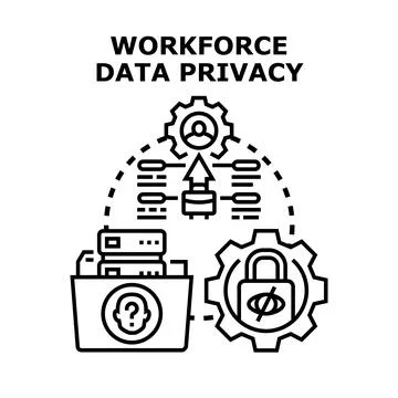 Workforce data privacy protecting employee personal information concept Stockillustratie