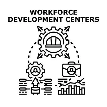 Workforce development centers providing career growth opportunities Stock Illustration