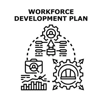 Workforce development plan strategy for career growth Stock Illustration