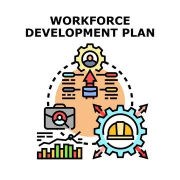 Workforce development plan strategy for career growth Stock Illustration