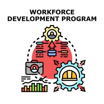 Workforce development program icon for career growth 库存插图