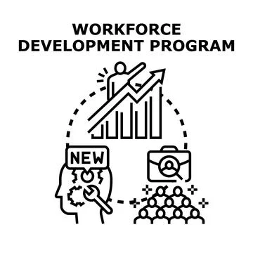 Workforce development program planning for career growth 库存插图