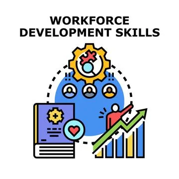 Workforce development skills and career growth concept Stock Illustration