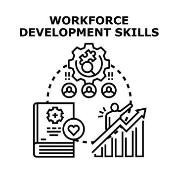 Workforce development skills and career growth concept 스톡 일러스트
