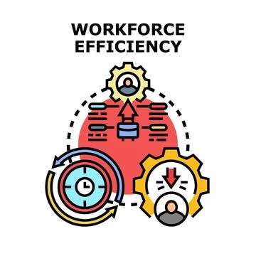 Workforce efficiency concept with time and human resources management Stock Illustration