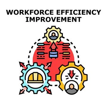 Workforce efficiency improvement concept analyzing optimization strategies 库存插图