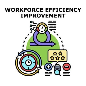 Workforce efficiency improvement strategy for business development Stock Illustration
