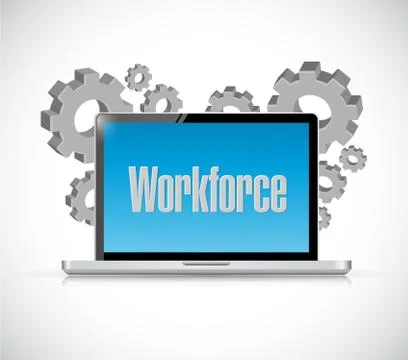 Workforce electronic technology sign concept Stock Illustration