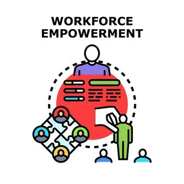 Workforce empowerment concept developing employee potential and collaboration Stock Illustration