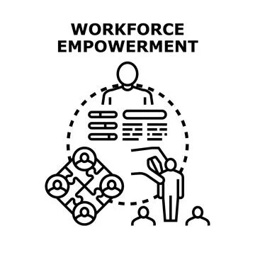 Workforce empowerment concept developing employee potential and collaboration Stock Illustration