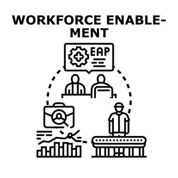 Workforce enablement concept for business growth process Stock Illustration