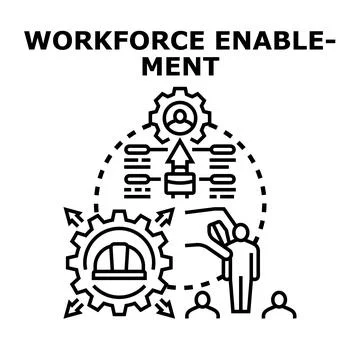 Workforce enablement concept empowering employee development Stock Illustration