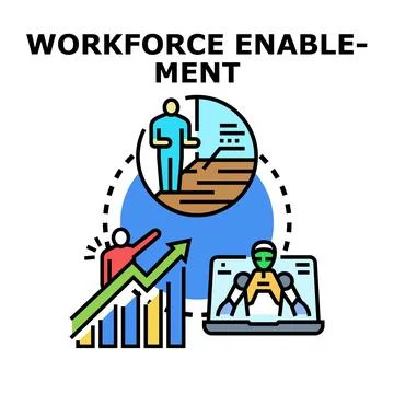Workforce enablement improving employee skills and development 스톡 일러스트