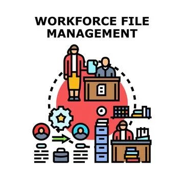 Workforce file management and human resources administration Stock Illustration