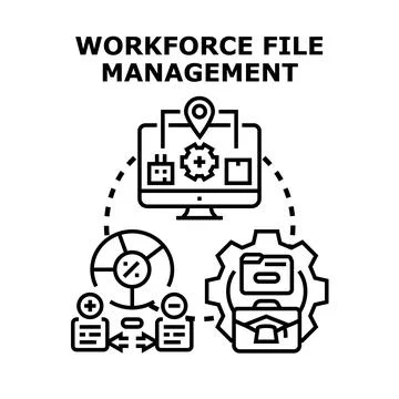 Workforce file management system managing employee data イラスト素材