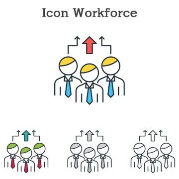Workforce flat icon design for info graphics and businesses Stock Illustration
