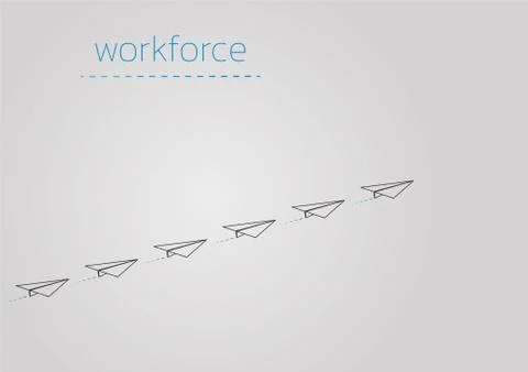 Workforce with a folded paper boat Stock Illustration