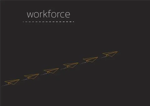 Workforce with a folded paper boat Stock Illustration