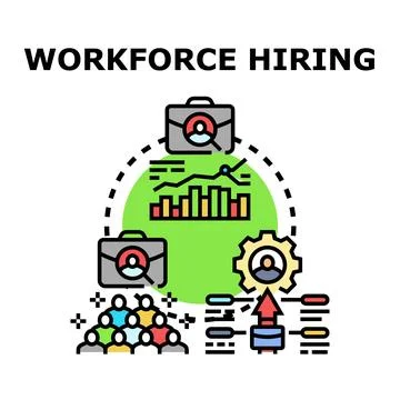 Workforce hiring concept for recruitment and human resources Stock Illustration