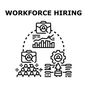 Workforce hiring concept for recruitment and human resources Stock Illustration