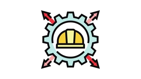Workforce increase industrial zone color icon animation Stock Footage 326115139
