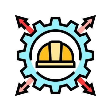 Workforce increase industrial zone color icon vector illustration Stock Illustration