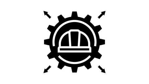 Workforce increase industrial zone glyph icon animation Stock Footage 326140776