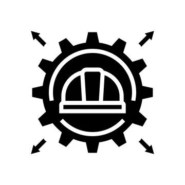 Workforce increase industrial zone glyph icon vector illustration Illustrazione stock