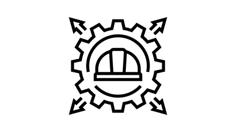 Workforce increase industrial zone line icon animation Stock Footage 326122304