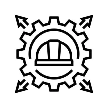 Workforce increase industrial zone line icon vector illustration Stock Illustration