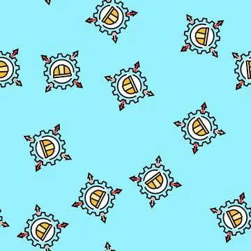 Workforce increase industrial zone vector seamless pattern Stock Illustration