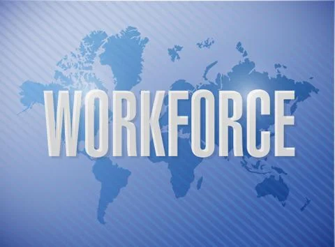 Workforce international sign concept Illustrazione stock
