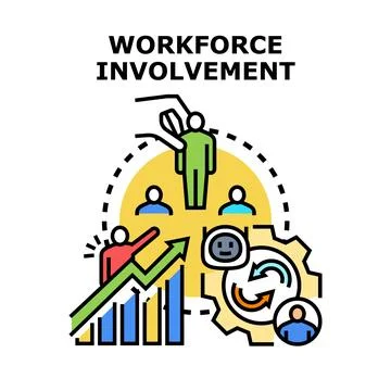 Workforce involvement concept illustrating business success and teamwork Stock Illustration