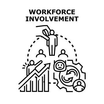 Workforce involvement concept illustrating business success and teamwork Stock Illustration