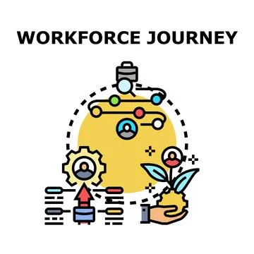 Workforce journey development process and career growth Stock Illustration