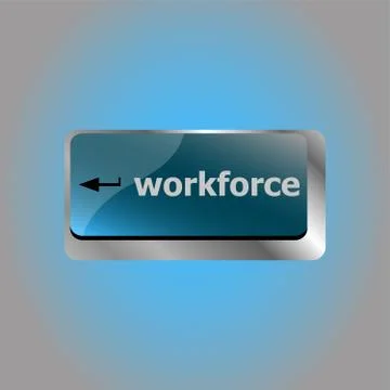 Workforce keys on computer keyboard - business concept Stock Illustration